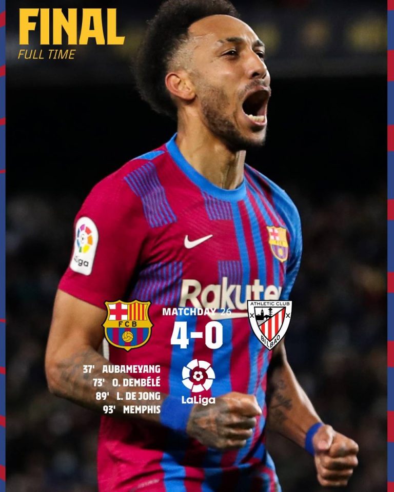 برشلونة ينتصر بنتيجة عريضة أمام أتليتيكو بلباو